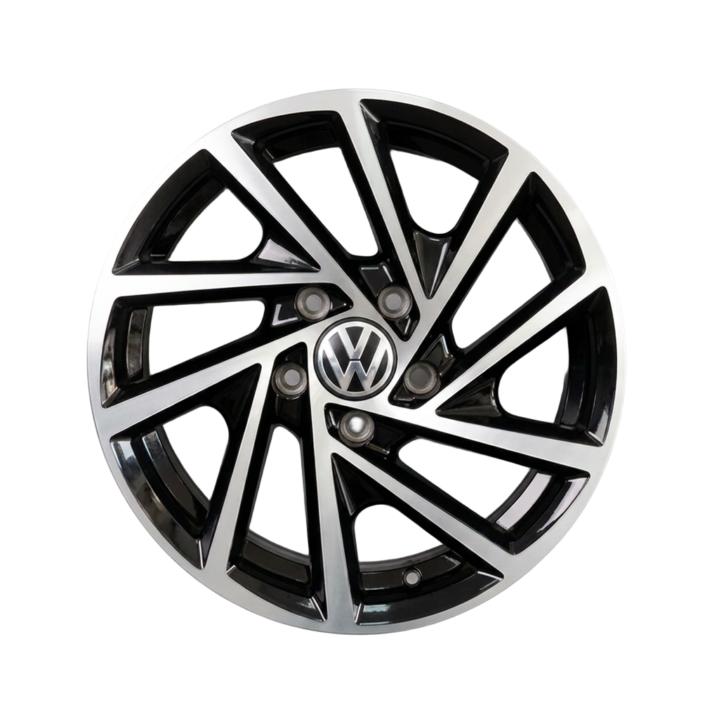 Black Machined Turbine with 185/65R14 fitted to Volkswagen Polo Vivo